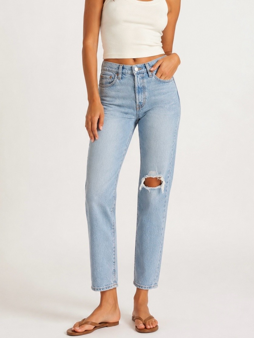 Levi’s Wedgie W24 Straight High-Rise Distressed Women's Jeans Light 34964-0091
